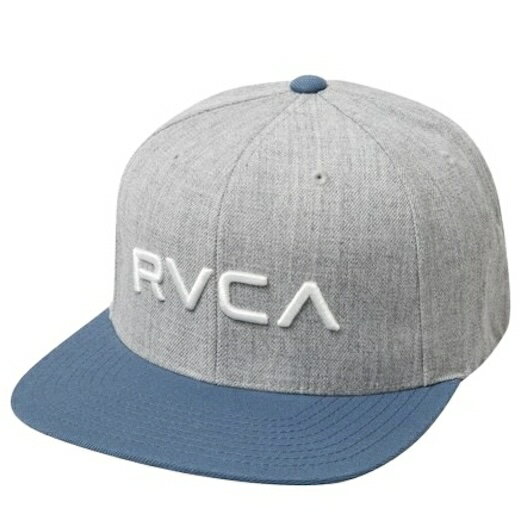 RVCA Twill Snapback Hat Cap Grey Blue Lbv 