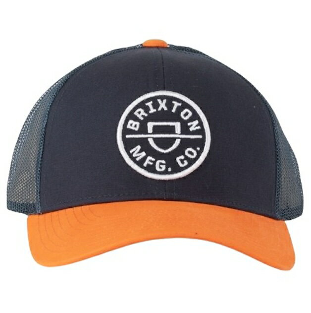 Brixton Crest X MP Mesh Hat Cap Washed Navy/Paradise Orange Lbv 