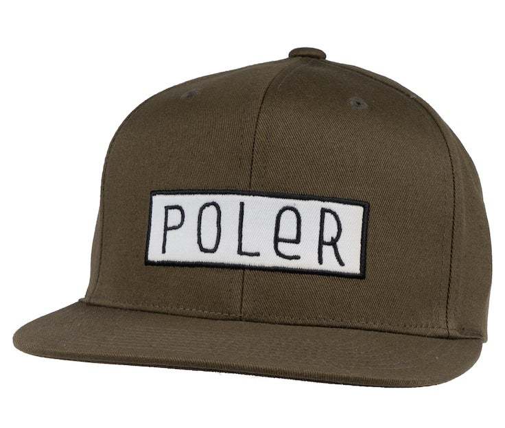 Poler Font Patch Snapback Hat Cap Olive Lbv 