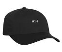 HUF OG Logo Curved Visor 6 Panel Hat Cap Black Lbv 