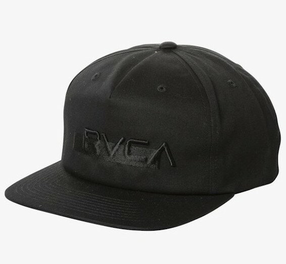 RVCA Overlay Snapback Hat Cap Black Lbv 