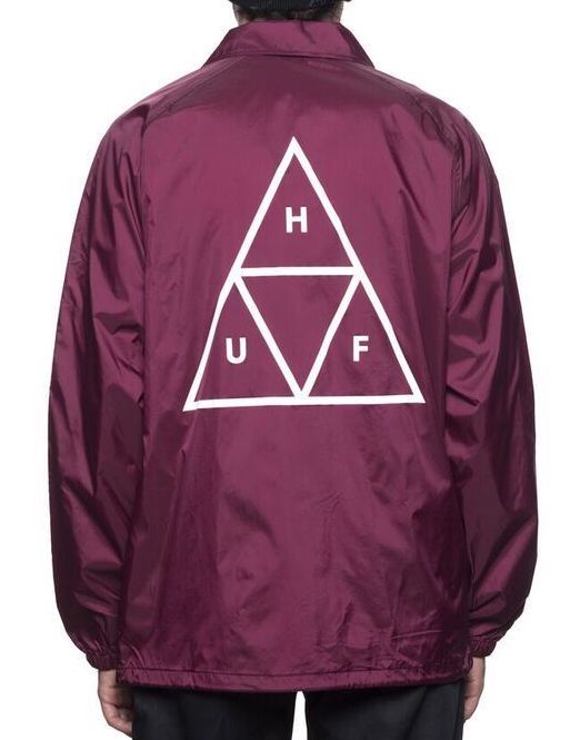 HUF Triple Triangle Coaches Jacket Burgundy S R[`WPbg 