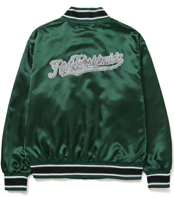 HUF Crackerjack Satin Baseball Jacket Forest Green L WPbg X^W 