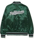 HUF Crackerjack Satin Baseball Jacket Forest Green M ジャケット スタジャン 送料無料