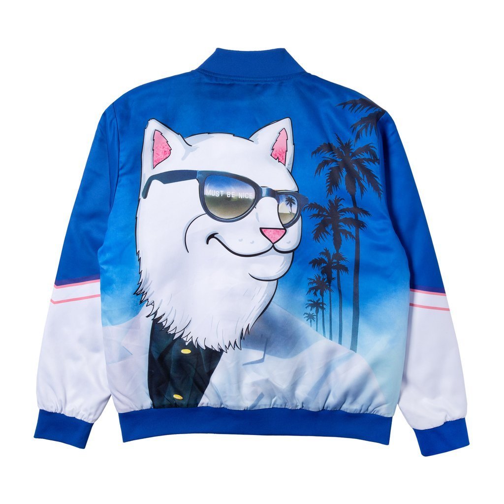 Ripndip Show Biz Poly Varsity Jacket Blue M WPbg 