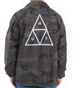 HUF Triple Triangle Coaches Jacket Woodland Camo L R[`WPbg