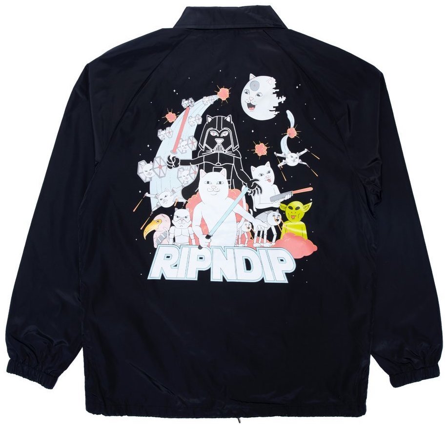 Ripndip Far Far Away Coaches Jacket Black L R[`WPbg 