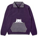 Ripndip Peek A Nermal Brushed Fleece 3/4 Zip Sweater Purple/Grey S t[X 