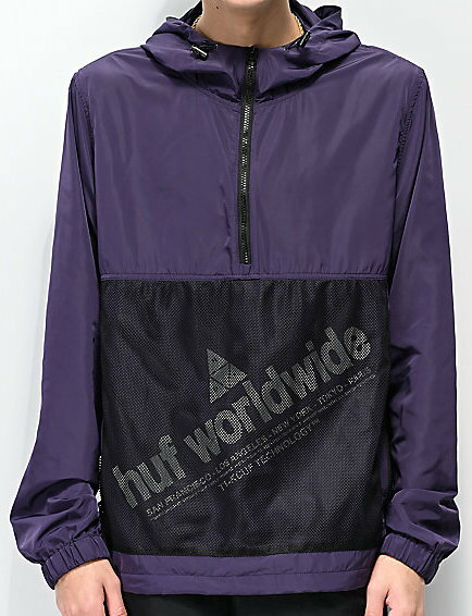 HUF Wire Frame Anorak Jacket Purple M 