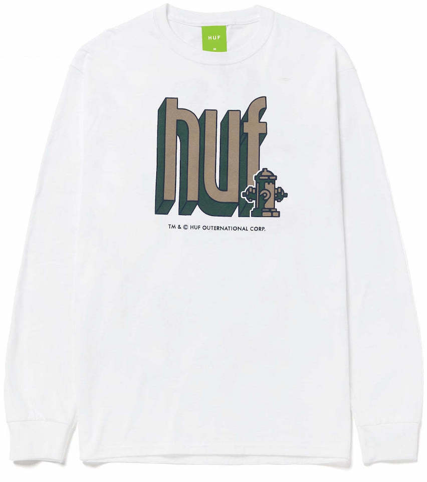 HUF Bookend L/S T-Shirt White M Tシャツ 送