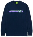 HUF Candyflip L/S T-Shirt Navy M TVc 