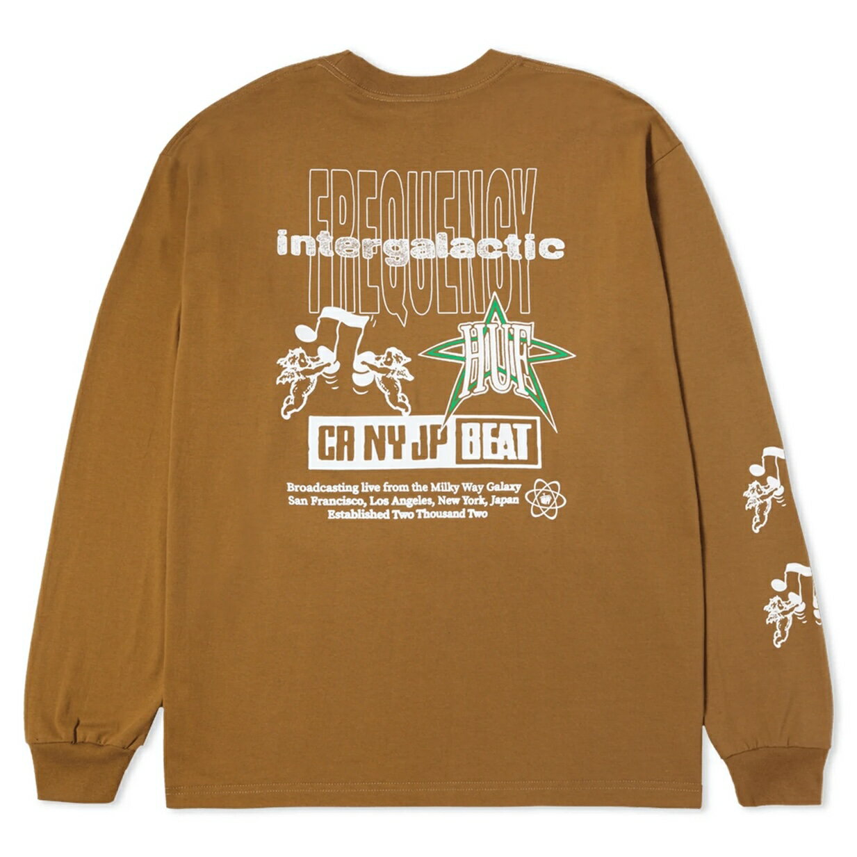 HUF Intergalactic Frequency L/S T-Shirt Mud XXL Tシャツ 送料無料