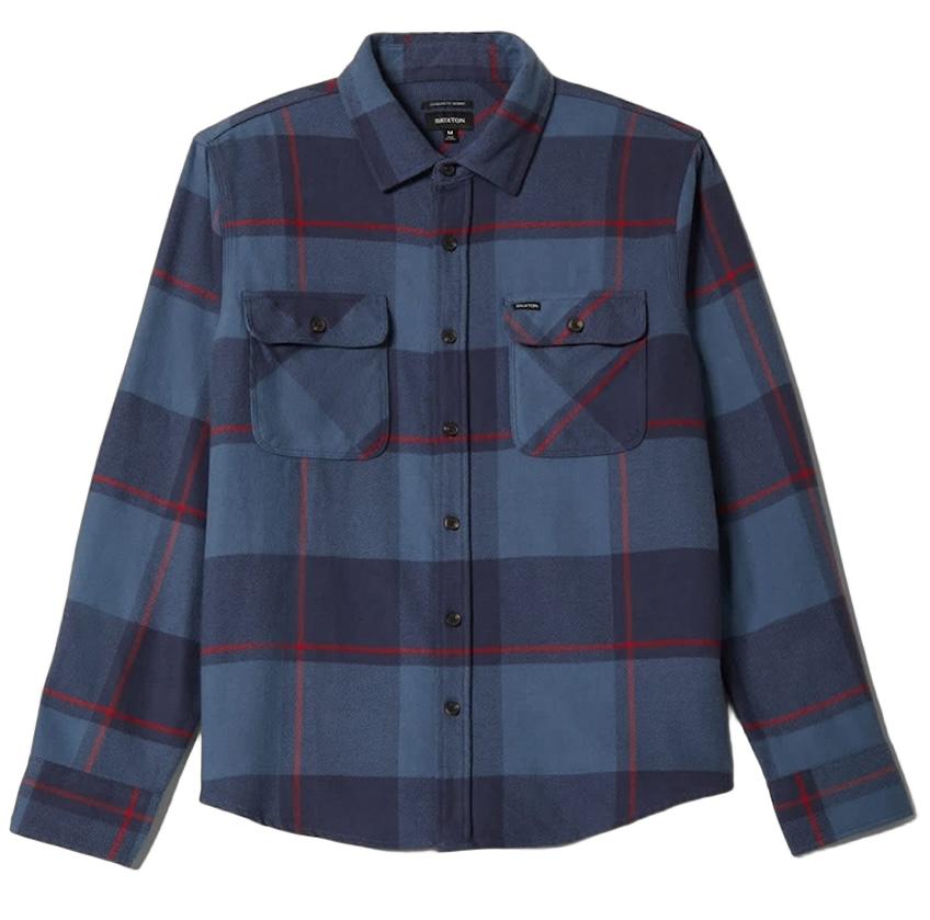 Brixton Bowery L/S Flannel Shirt Bering Sea/Mood Indigo/Adrenal S ネルシャツ 送料無料