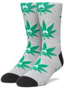 HUF Green Buddy 3Pl Socks Grey Heather C \bNX 