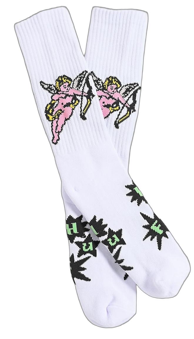 HUF Cupid Crew Socks White 靴下 ソックス 送料無料