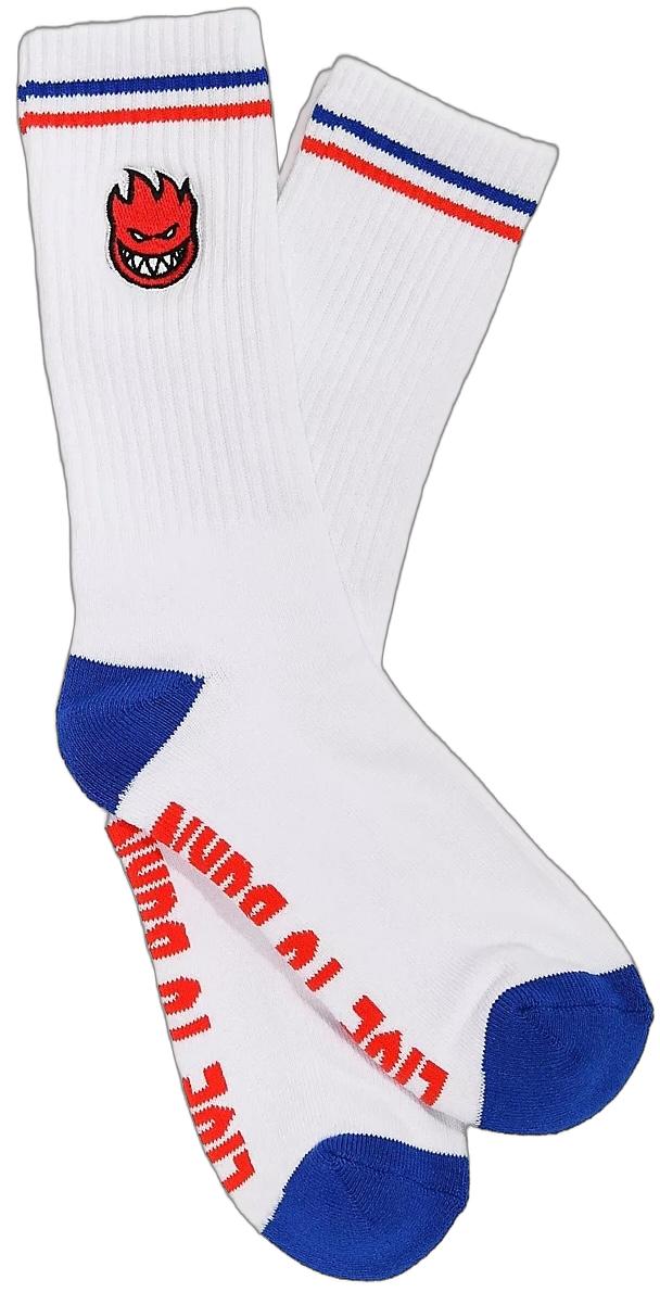 Spitfire Big Head Embroidered Crew Socks White/Red 靴下 ソックス 送料無料