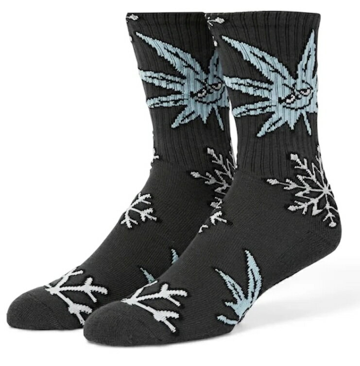 HUF Green Buddy Snowflakes Socks Black 靴下 ソックス 送料無料