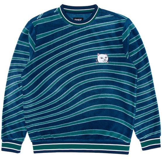 Ripndip Dizzy Nermal Polar Fleece Crewneck Navy/Teal M トレーナー 送料無料(4)