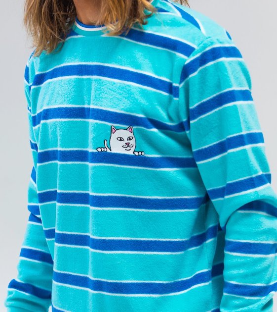 Ripndip Peeking Nermal Polar Fleece Crewneck Blue M トレーナー 送料無料