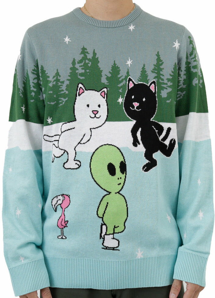 Ripndip Skating With Friends Knit Sweater Light Blue L セーター 送料無料