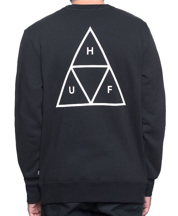 HUF Triple Triangle Crewneck Sweatshirt Black M 送料無料
