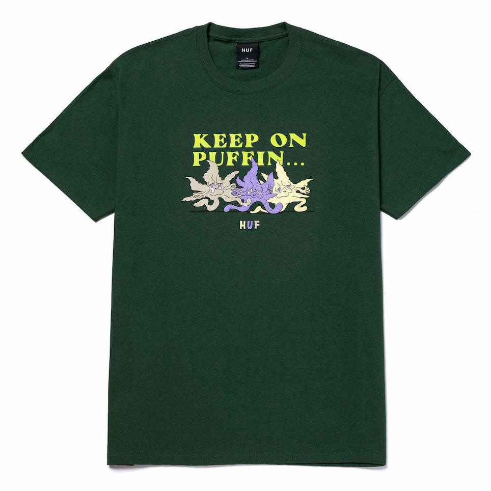 HUF Keep On Puffin T-Shirt Forest Green M Tシャツ 送料無料