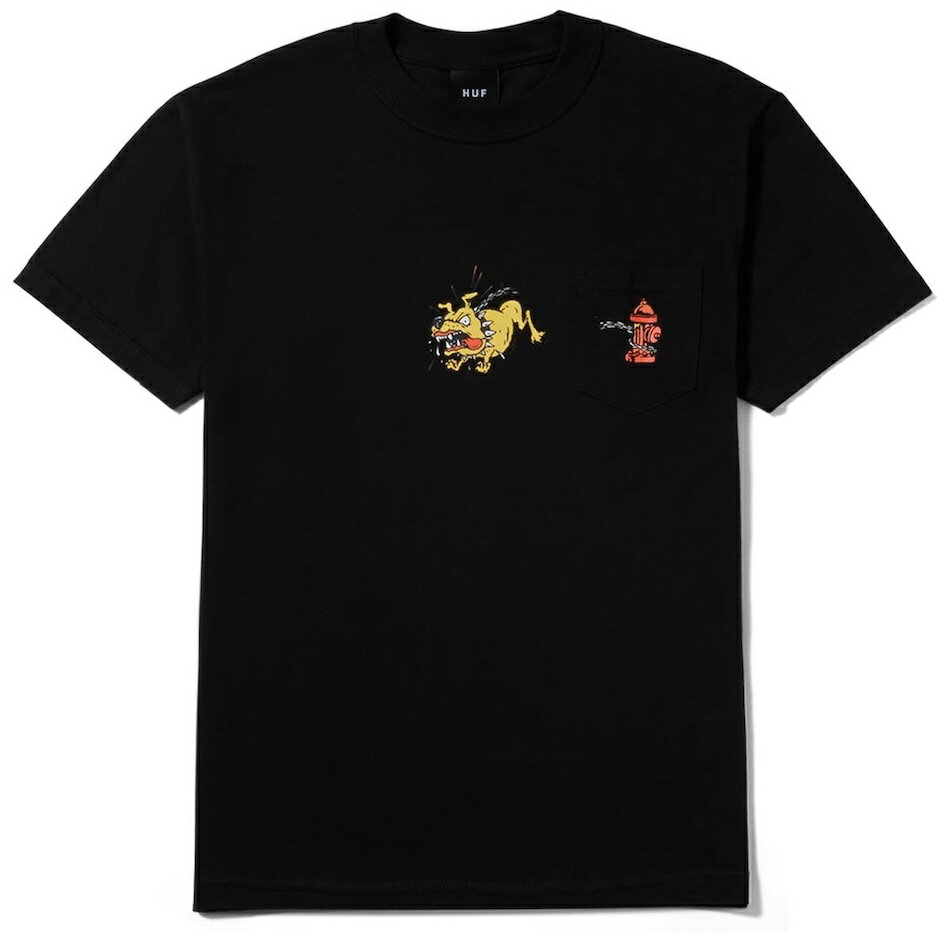 HUF Junkyard Dog Pocket T-Shirt Black L Tシャツ 送料無料