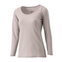 ミズノ ウィメンズ ウエア ブレスサーモアンダーウエア 薄手 for Daily ラウンドネック9分袖シャツ C2JAA811 47 グレージュ 女性用 発熱素...