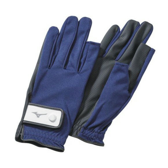 ミズノグラウンドゴルフ　手袋　ニット指出しタイプ　両手用　C3JGP800　14　ネイビー