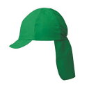 フットマーク　体操帽子　日よけ(フラップ付)　スクラムプラス　101229　07　グリーン　たれ付帽子　熱中症対策　予防　紫外線対策