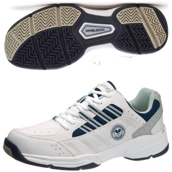 ウィンブルドン　052　W/B 052　KF74403　ホワイト/ネイビー　通学シューズシューズ　中学校　高校　4E