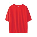 wundou ウンドウ ストリートTシャツ 半袖 男女兼用 ユニセックス 無地 吸汗速乾 P321 11 レッド 部活 学校 チーム(4)