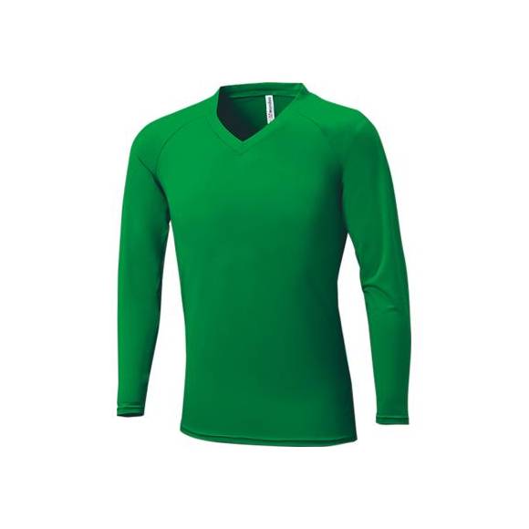 ウンドウ　wundou　カラーインナー長袖Vネック 　P7200　26　グリーン