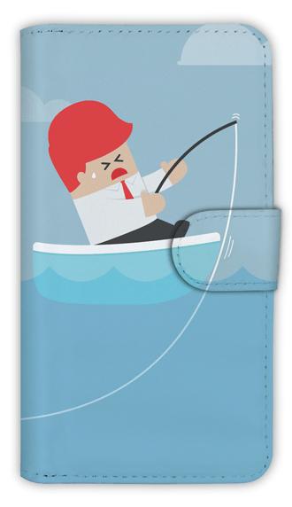 [アングラーズケース] 【手帳型】レゴ風 釣り人と釣り人 商品コード： diary2015103025 