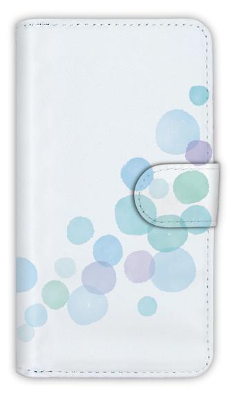 [アングラーズケース] 【手帳型】やさしい水玉 ブルー 商品コード： diary2015102932 