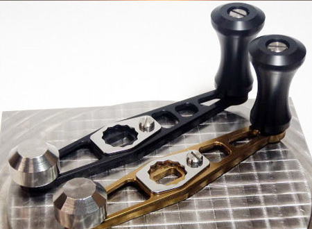 【NSクラフト】　パワードハンドルROBO-シングルS35/40/45/50 シマノ・アブ・ダイワ・イスズ用 チタンゴールド