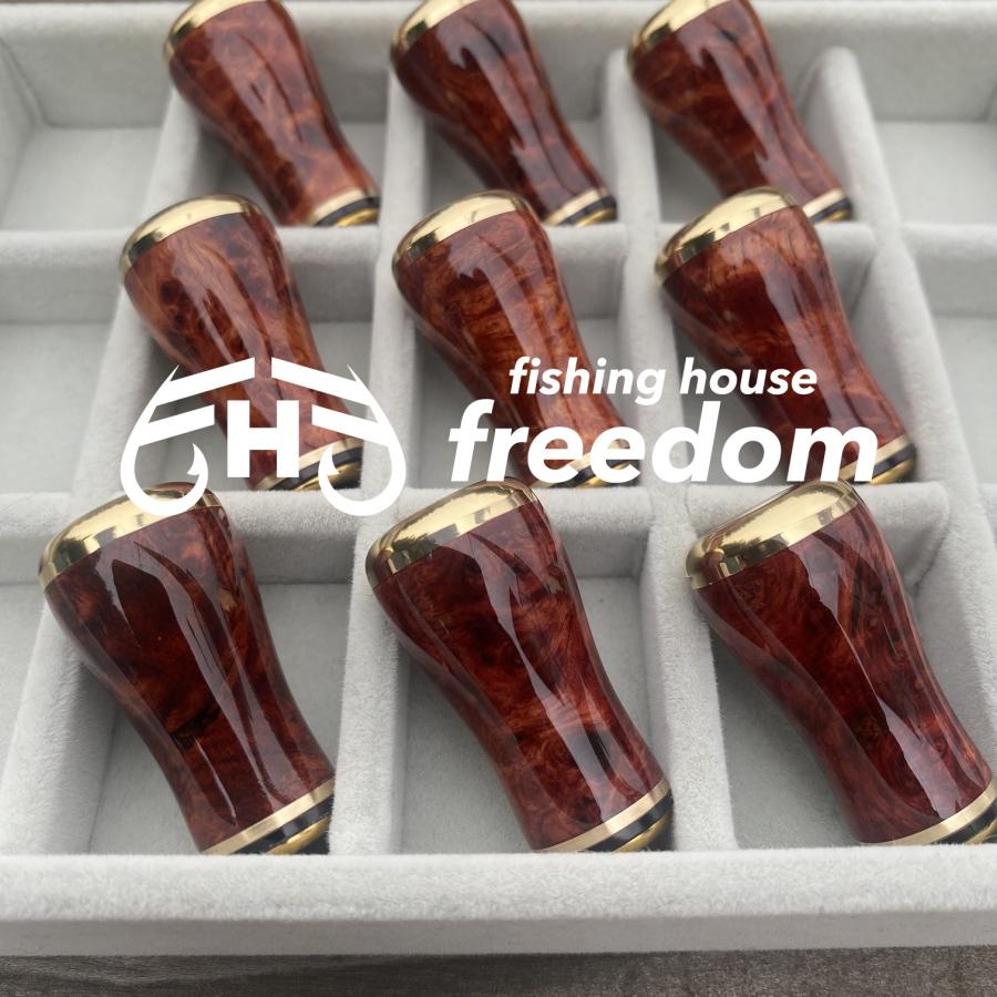 【FHF】ウッド ハンドルノブ 丸形 花梨瘤単色 F-15