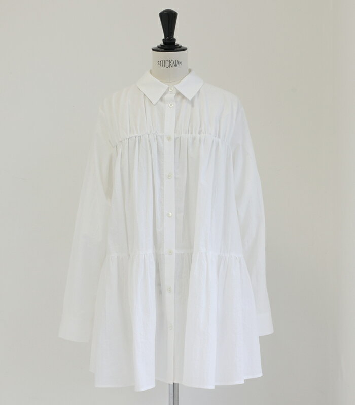 MIDIUMISOLID｜2color「tiered volume shirt」