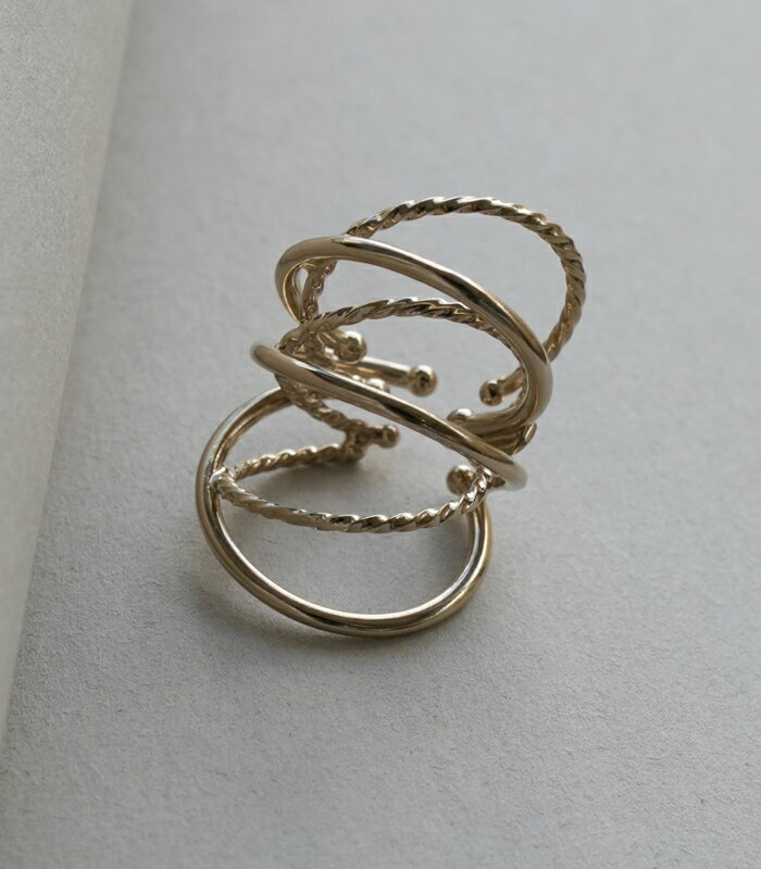 【予約】Delphine Charlotte Parmentier 6連スクリューイヤーカフ 金属アレルギー対応 ニッケルフリーゴールド フランス製 SATURNE EAR CUFF EEA-15 eay cuff デルフィーヌ・シャーロット・パルモンティエ 【送料無料】