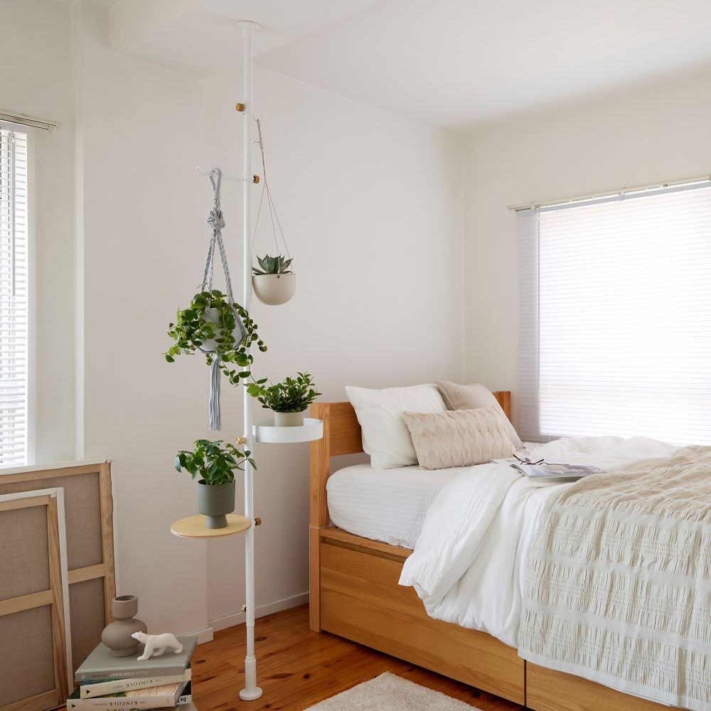 【公式】DRAW A LINE ドローアライン モリモリツリー SET ホワイト 200~275cm 縦専用 SET-BASE2-WH 突っ張り棒 フックA フックB トレイ テーブル セット その1