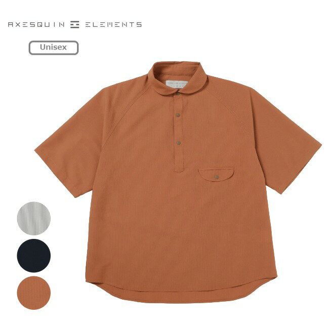 Rakuten - アクシーズクインエレメンツ AXESQUIN ELEMENTS シアサッカーの半袖プルオーバーシャツ ユニセックス アウトドア デイリーユース 半袖シャツ 速乾 吸汗 021117