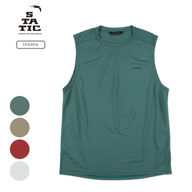 Rakuten - スタティック STATIC ハイブ スリーブレス ユニセックス HIVE SLEEVELESS Unisex アウトドア ノースリーブ タンクトップ 化繊 メッシュ 軽量 36220