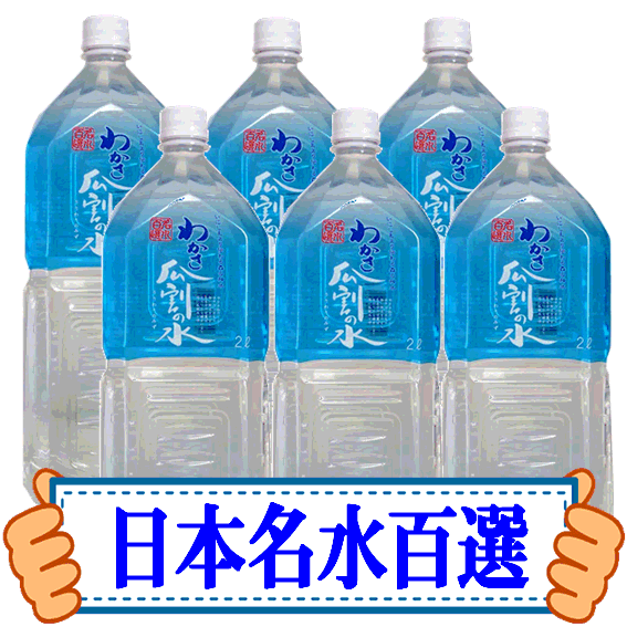 (90)[6本] 日本名水百選 わかさ瓜割の水 2L×6本入×1ケース 送料無料 福井県若狭町から産地直送 若狭瓜割 国産 天然水 ミネラルウォーター 軟水 弱アルカリ性 ミネラル成分 水分補給