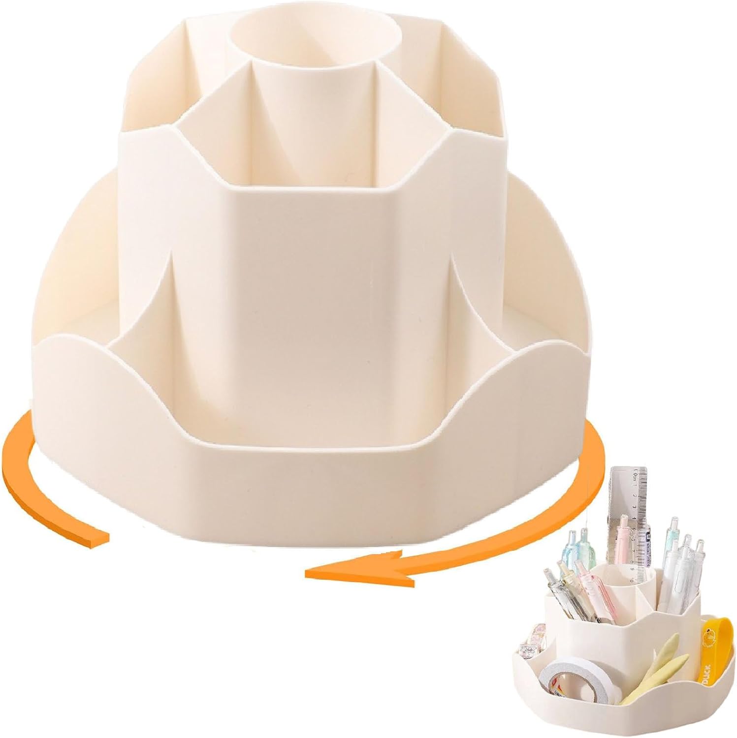 ペン立て 360度回転 卓上収納ボックス 大容量 9仕切り ペンスタンド おしゃれ 多機能 筆立て 小物分類 文房具収納 化粧品入れ コスメ収納 可愛い ぺんたて デスク整理 オフィス用品 卓上オーガナイザー