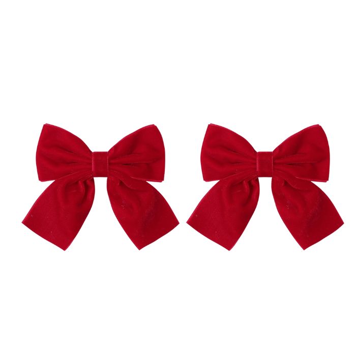 ベロア リボン バレッタ ヘアアクセサリー 2点セット(クリップ)