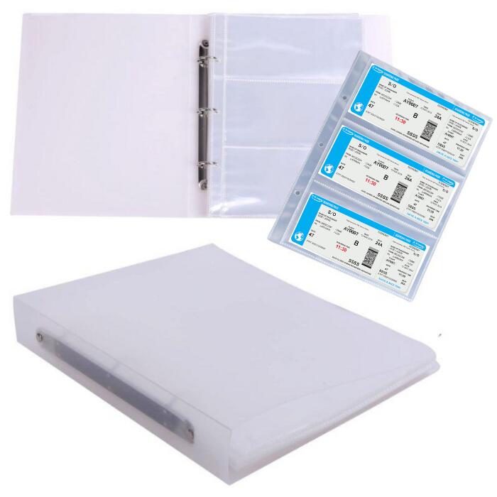 チケットホルダー 大容量 180枚収納可能 リフィル 30ページ 一式セット 横入れ構造 A4サイズ対応 リング式 3穴 ケース ファイル チケット 収納 保管