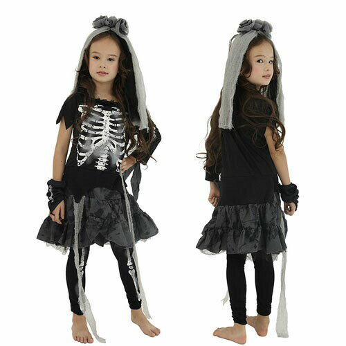 Cosplay Zombie Bride Children's Costume Ghost Costume Witch Wizard Ghost Vampire Gothic Lolita Lolita Dress Cosplay Outfit Demon Bride Halloween Costume Halloween Fancy Dress