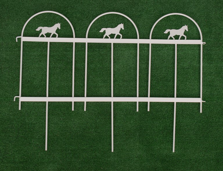 【送料無料】アイアン　ミニガーデンフェンス　ホース　4枚セット　FS811[g3.9]【クーポン配布店舗】