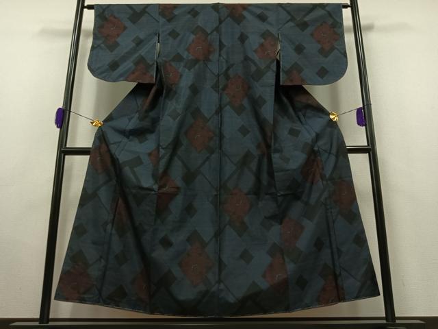 平和屋着物■本場大島紬 色紙花文 正絹 逸品 AAAV6250jh