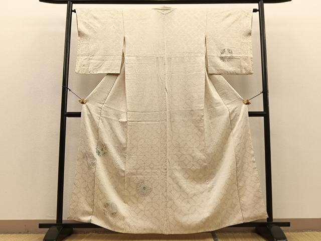 平和屋着物■訪問着 絞り 総刺繍 七宝花文 金糸 正絹 逸品 BAAQ3956ui